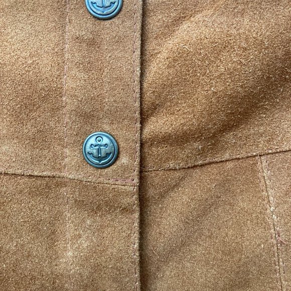 XS Scallop hem cognac suede mini skirt - Picture 4 of 8